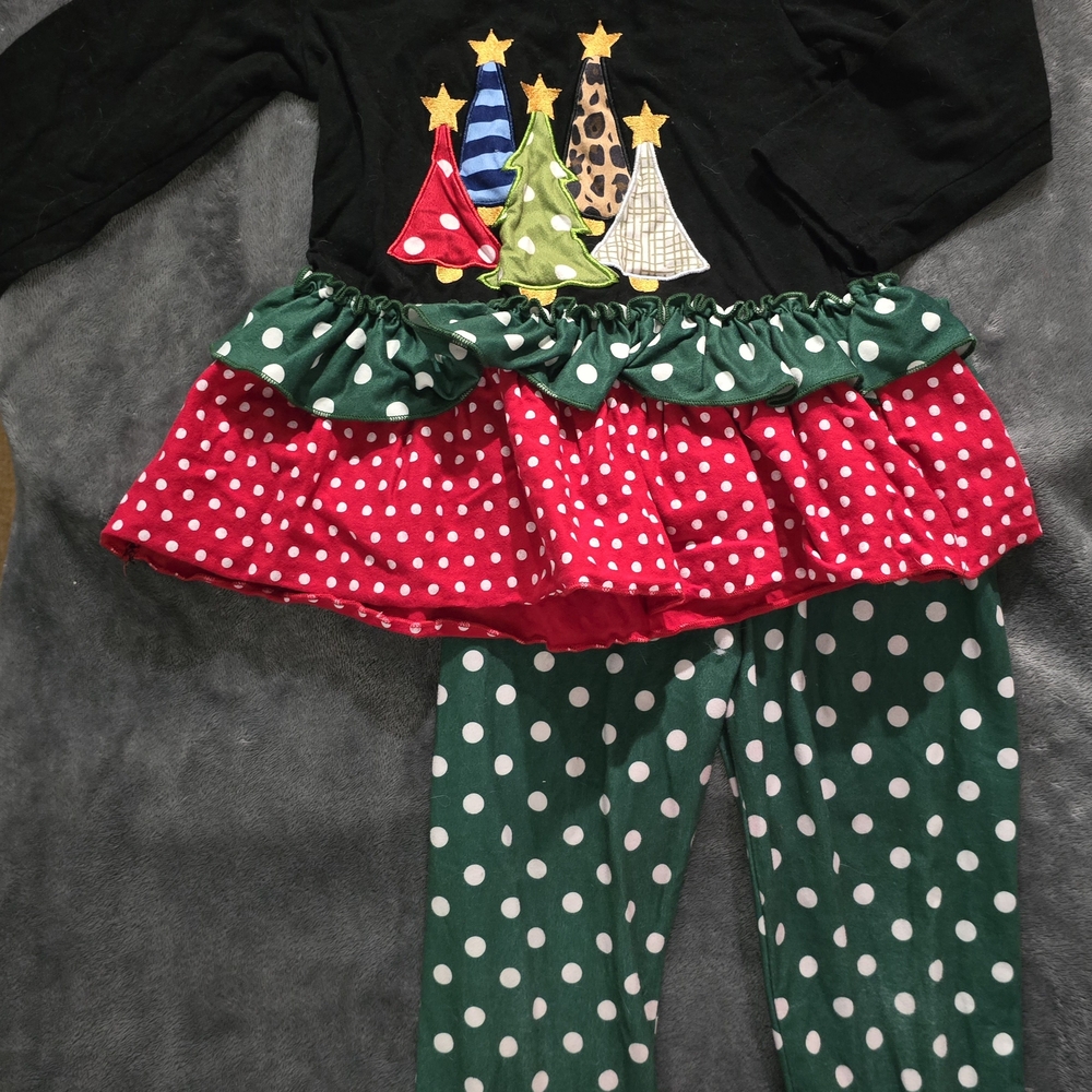 Festive Tree Kids Costume - Black, Red, Green